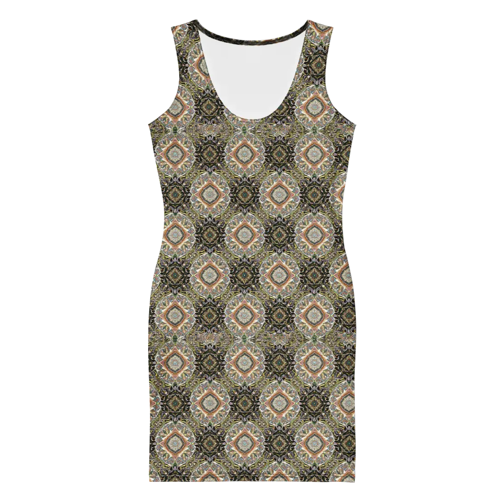 Mosaic Nocturne on Bodycon Dress — Front