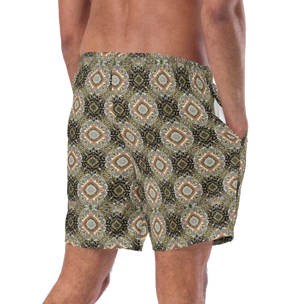 Mosaic Nocturne on Swim Trunks — Right Back