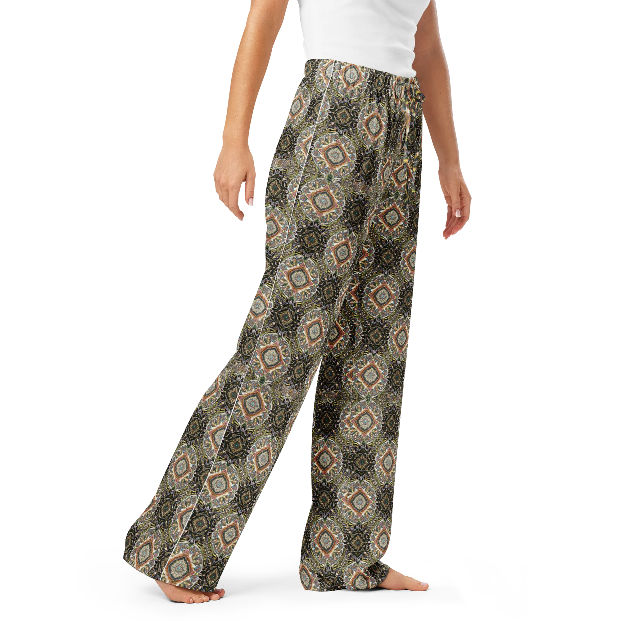 Mosaic Nocturne on Women's Pajama Pants — Right Front