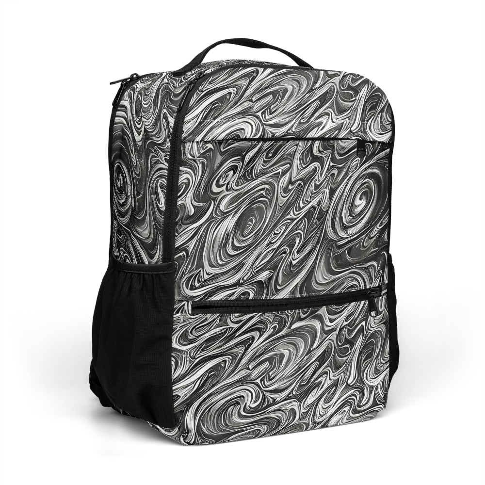 Noir Marble on Utility Backpack — Right Front