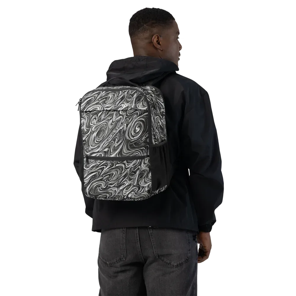 Noir Marble on Utility Backpack — Back