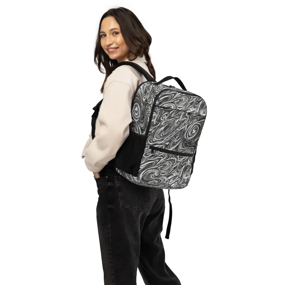 Noir Marble on Utility Backpack — Back