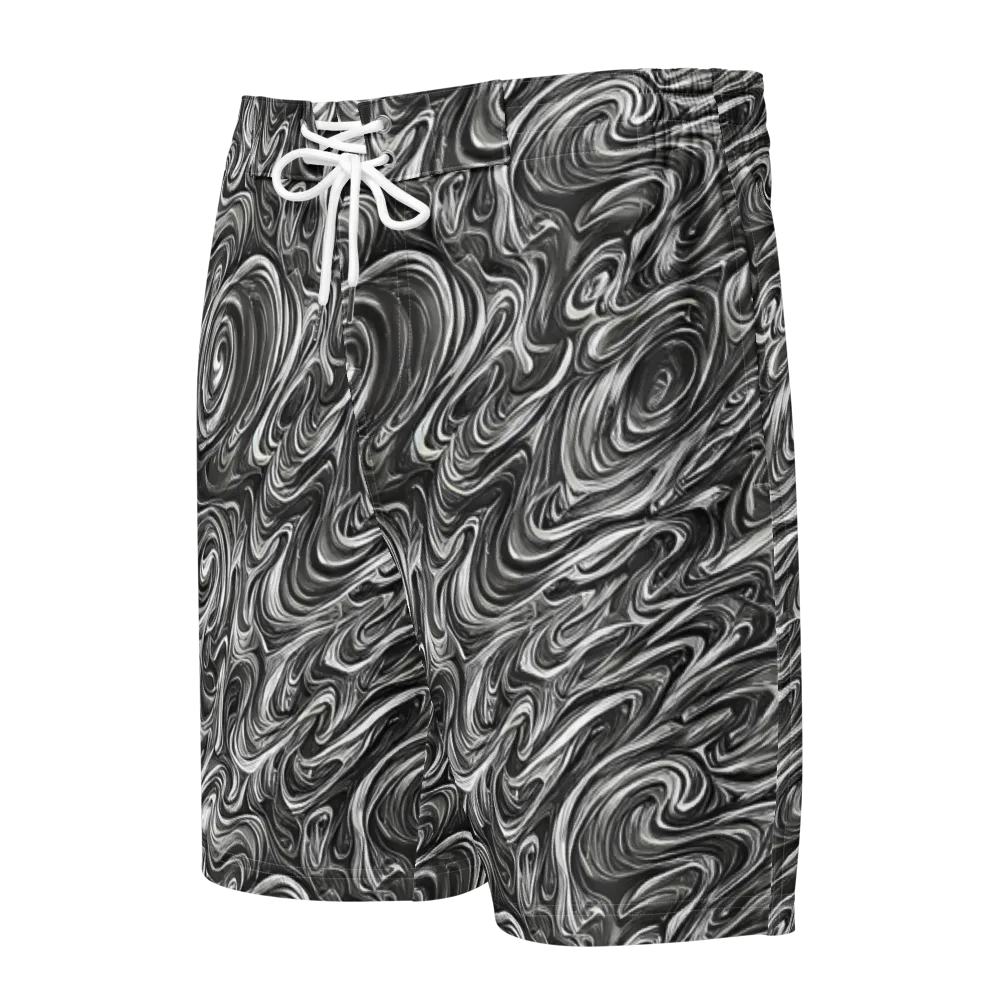 Noir Marble on Men's Board Shorts — Front