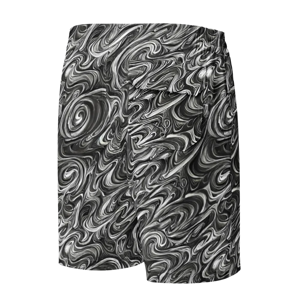 Noir Marble on Men's Board Shorts — Back