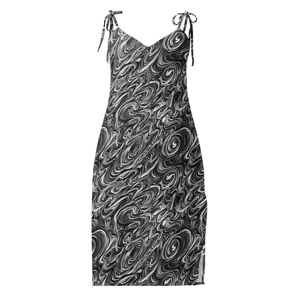 Noir Marble on Slip Dress — Front