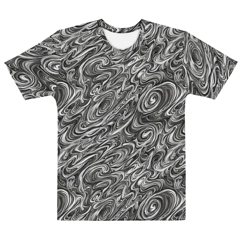 Noir Marble on Men's Cotton Crew Neck T-Shirt — Front
