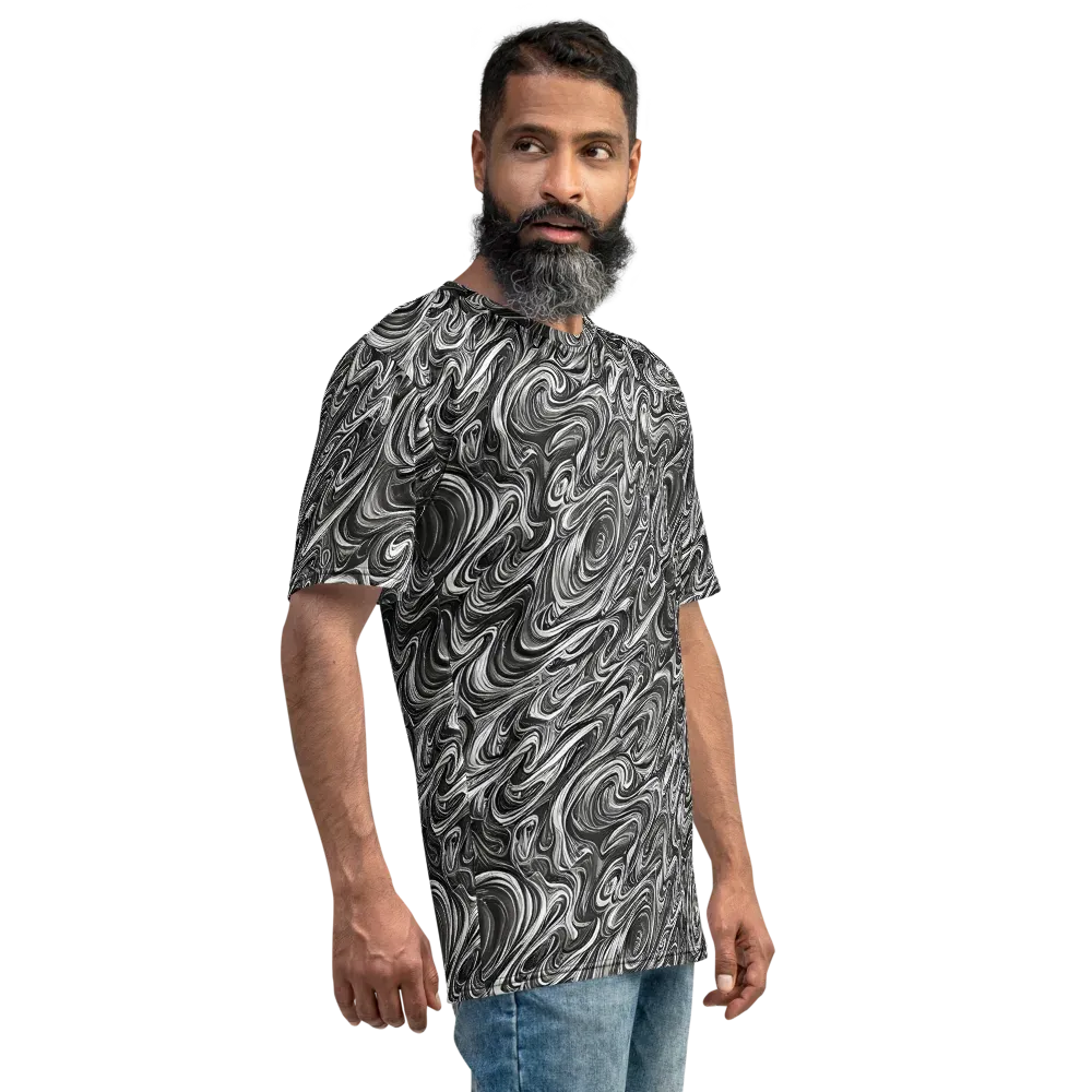 Noir Marble on Men's Crew Neck T-Shirt — Right