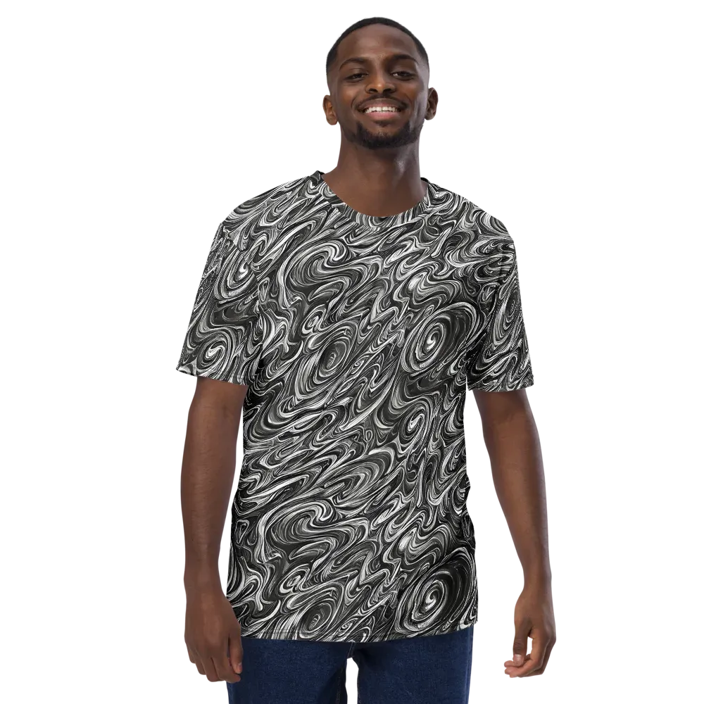 Noir Marble on Men's Crew Neck T-Shirt — Front
