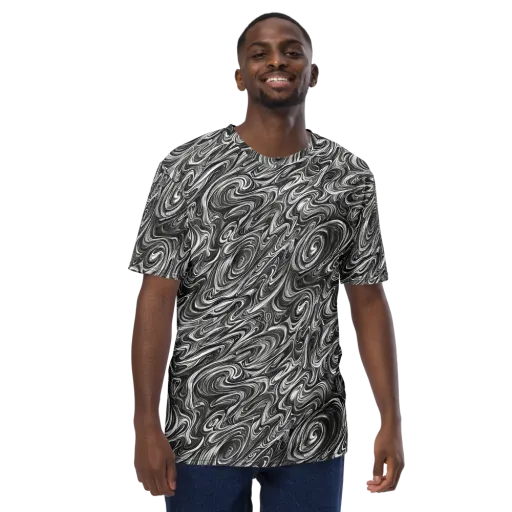 Noir Marble on a Men's Crew Neck T-Shirt