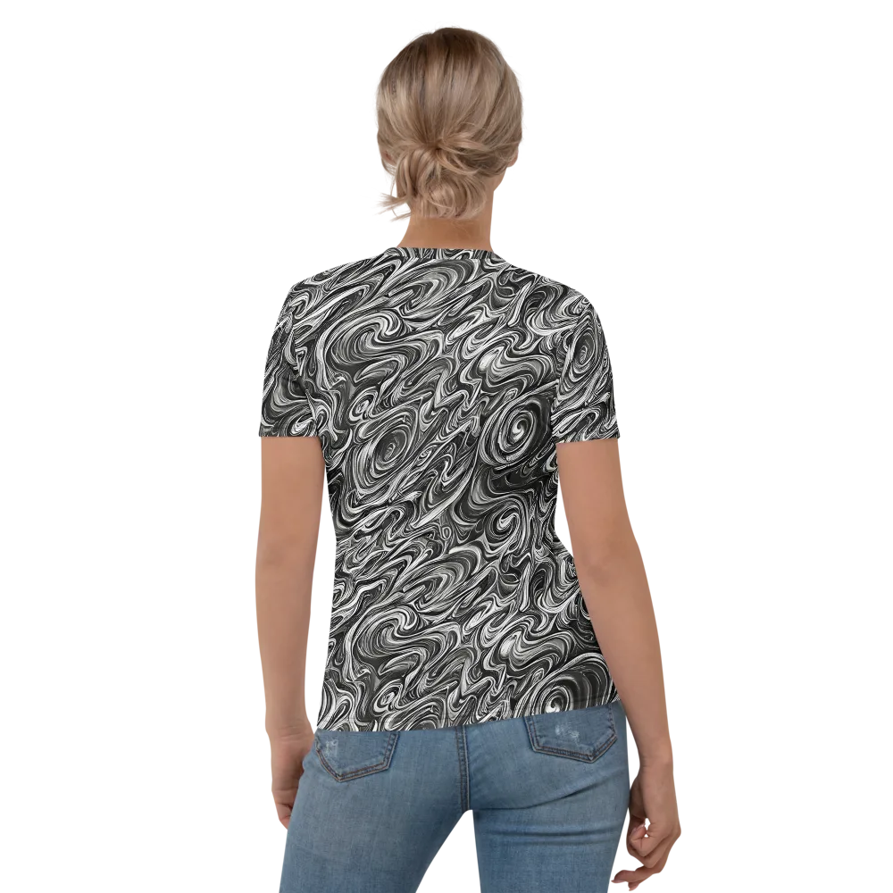 Noir Marble on Women's Crew Neck T-Shirt — Back