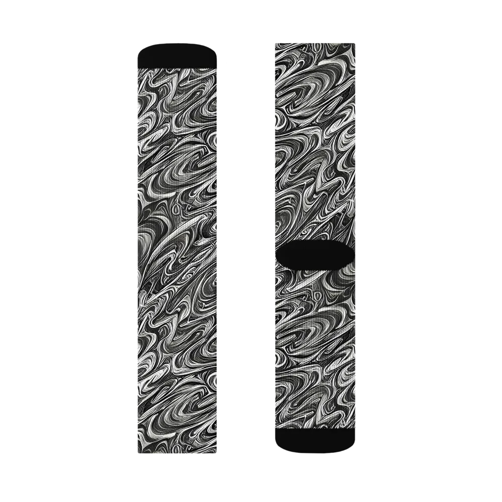 Noir Marble on Socks — Left Sock