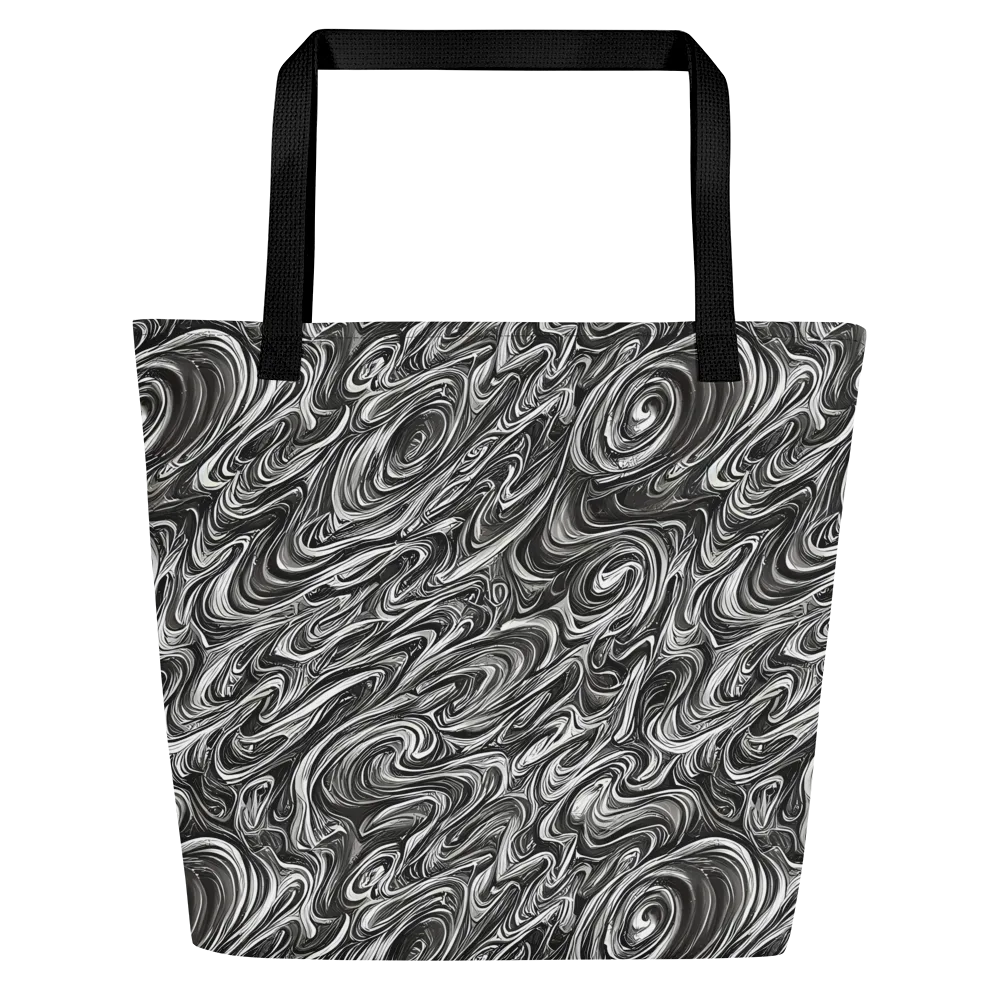Noir Marble on Large Tote Bag W/ Pocket — Front