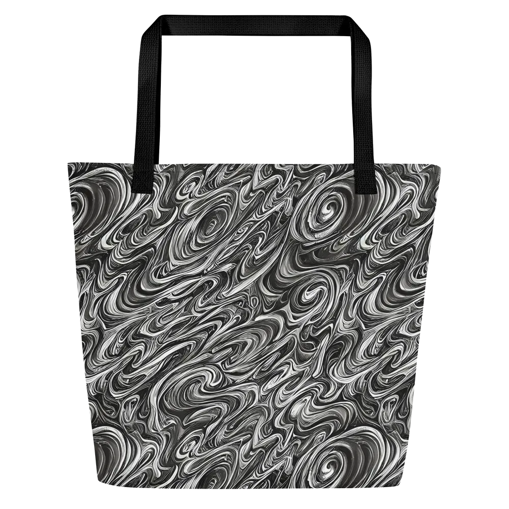 Noir Marble on Large Tote Bag W/ Pocket — Front