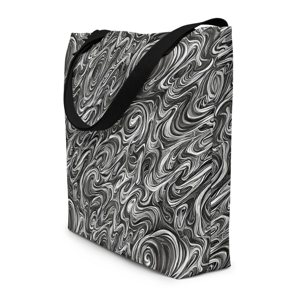 Noir Marble on Large Tote Bag W/ Pocket — Front