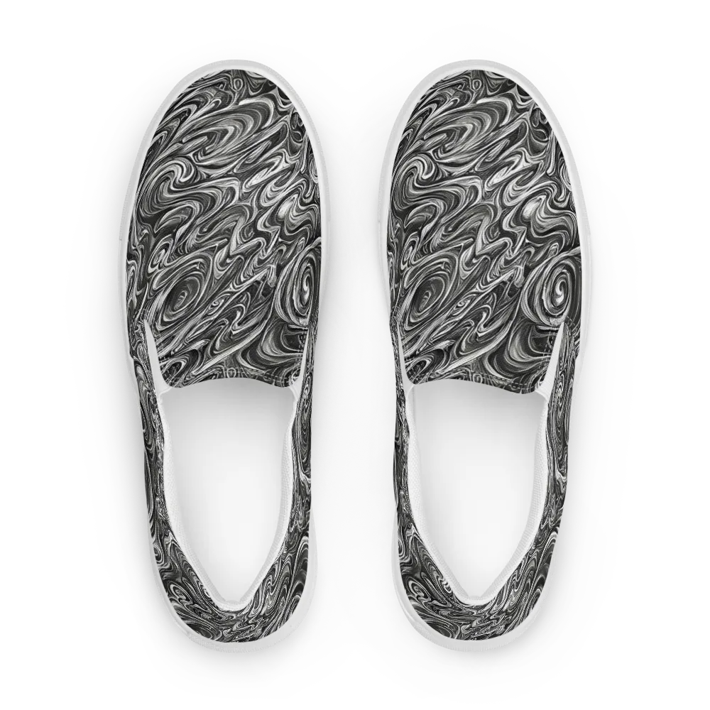 Noir Marble on Women's Slip-On Canvas Shoes — Front