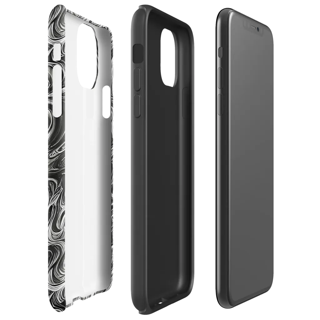 Noir Marble on Tough Case for iPhone® — Right