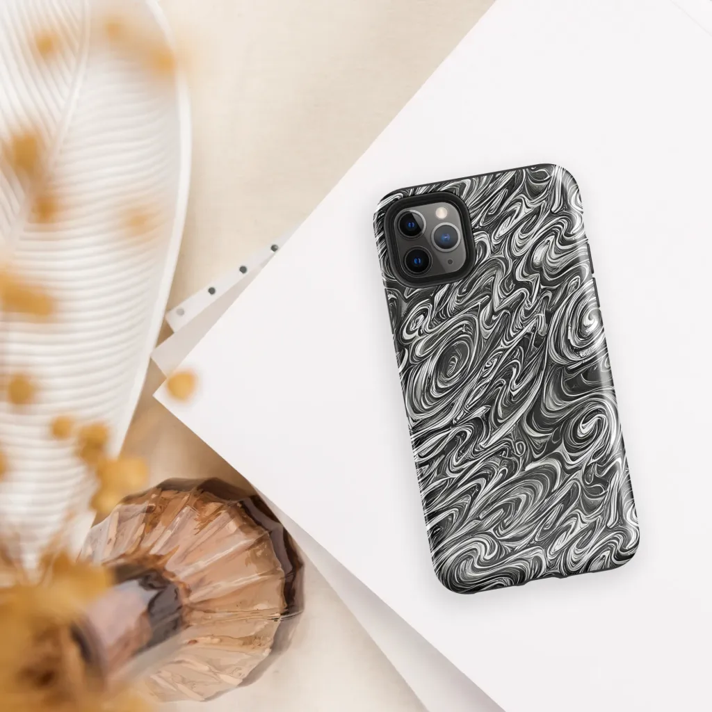 Noir Marble on Tough Case for iPhone® — Front