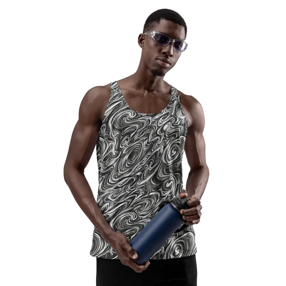 Noir Marble on Men's Tank Top — Front
