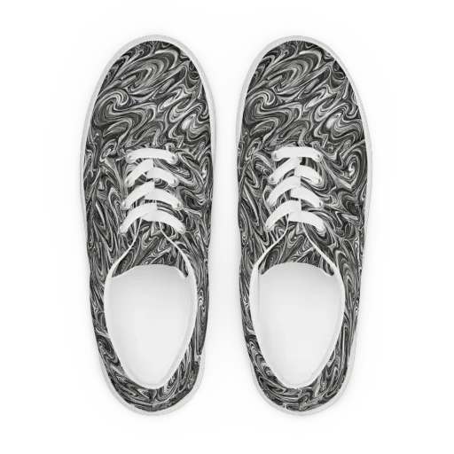 Noir Marble on a Men's Lace-Up Canvas Shoes