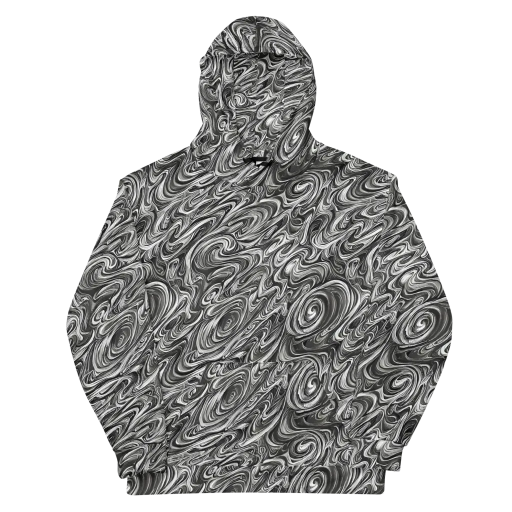 Noir Marble on Cotton Hoodie — Front