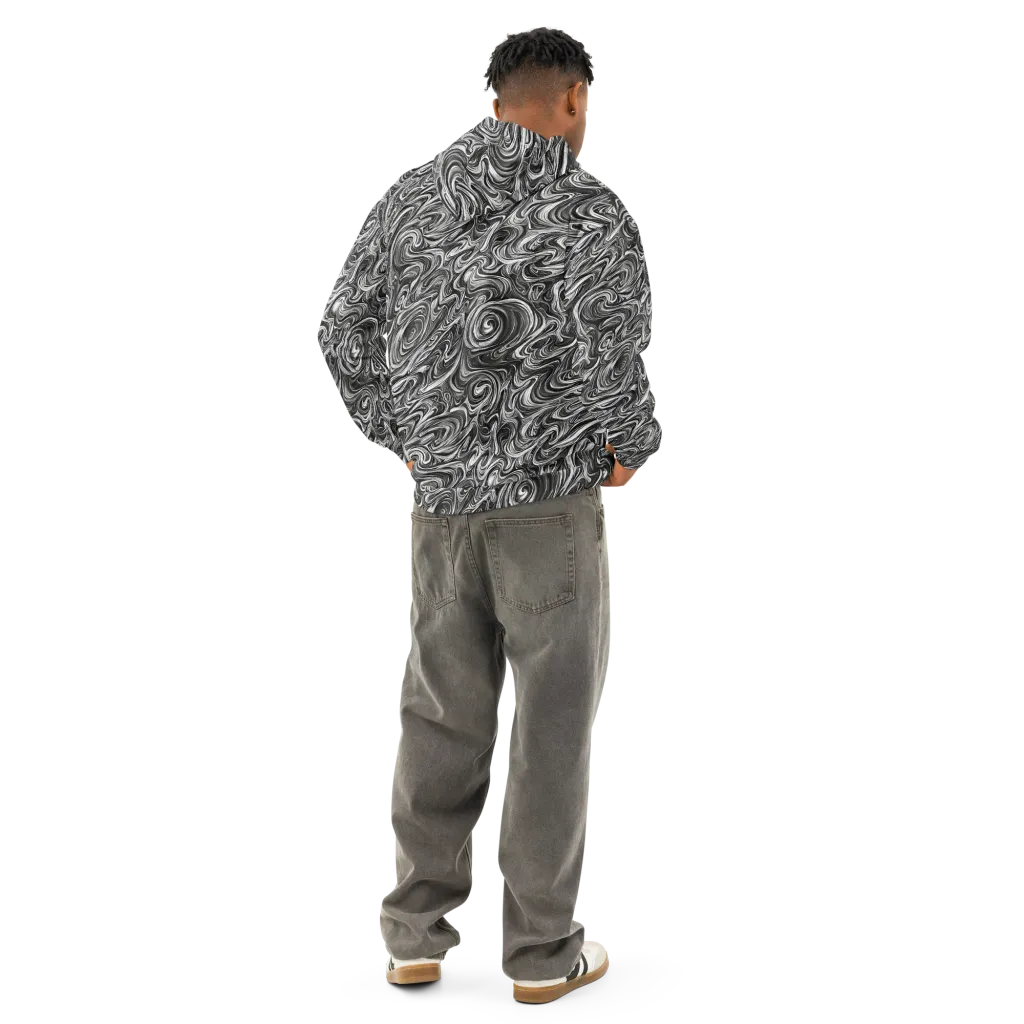 Noir Marble on Cotton Hoodie — Back