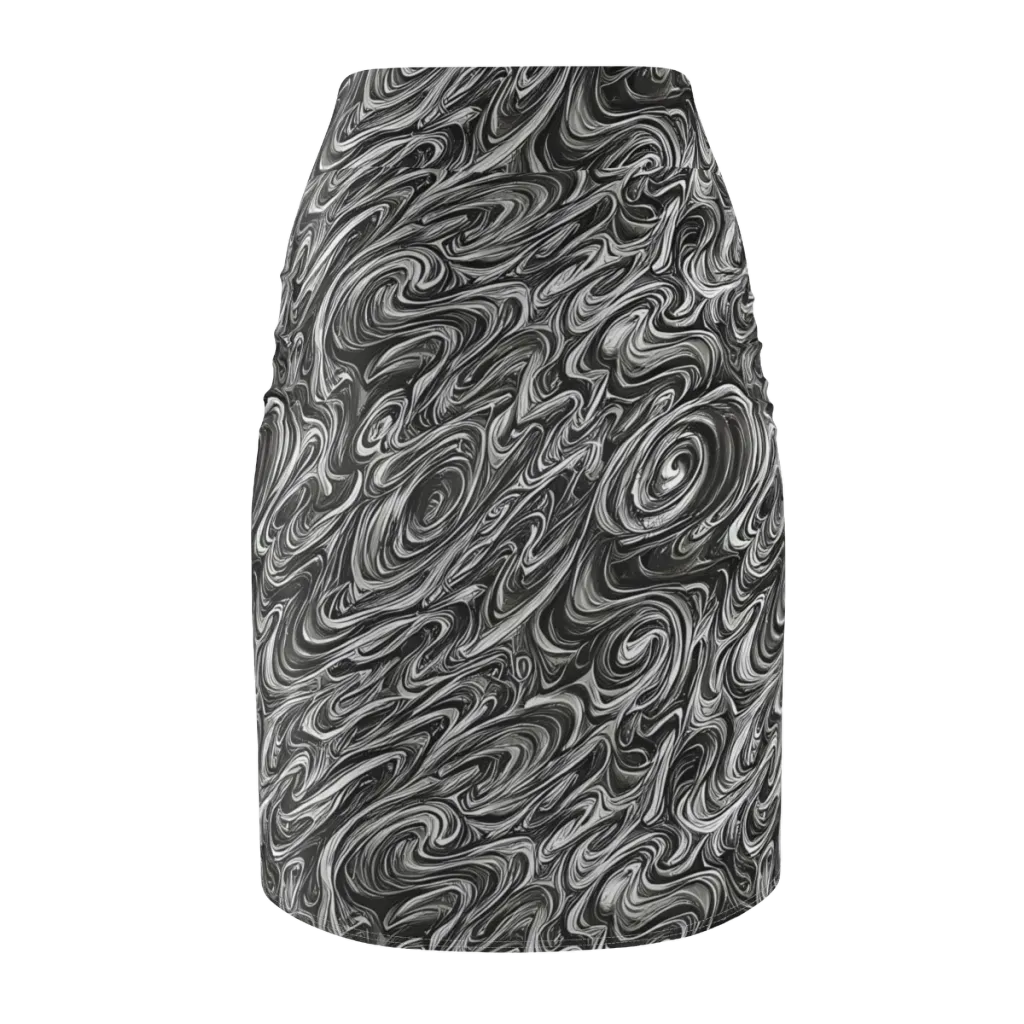 Noir Marble on Pencil Skirt — Back