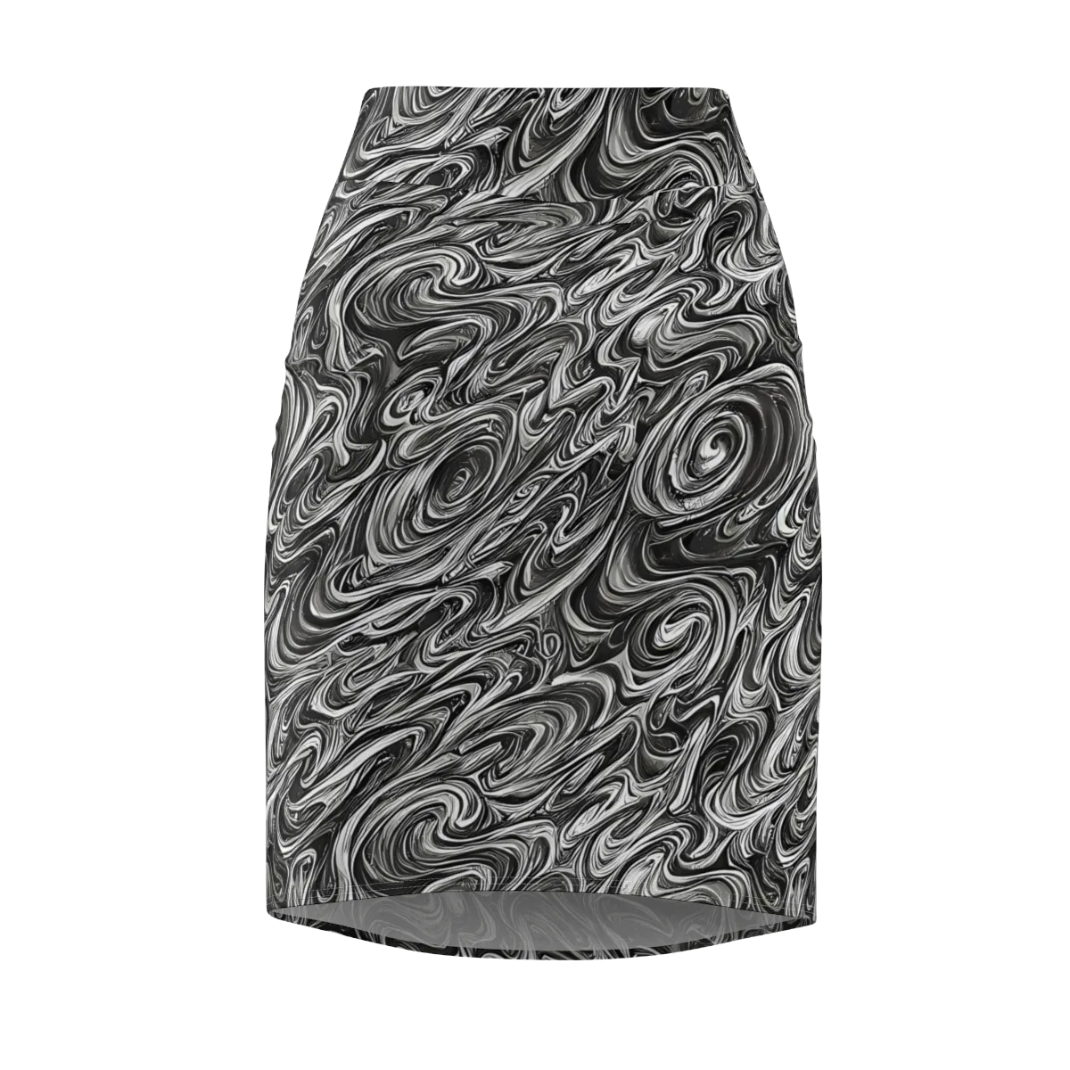 Noir Marble on Pencil Skirt — Front
