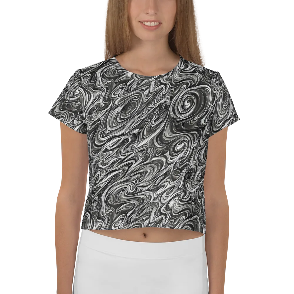 Noir Marble on Crop Tee — Front