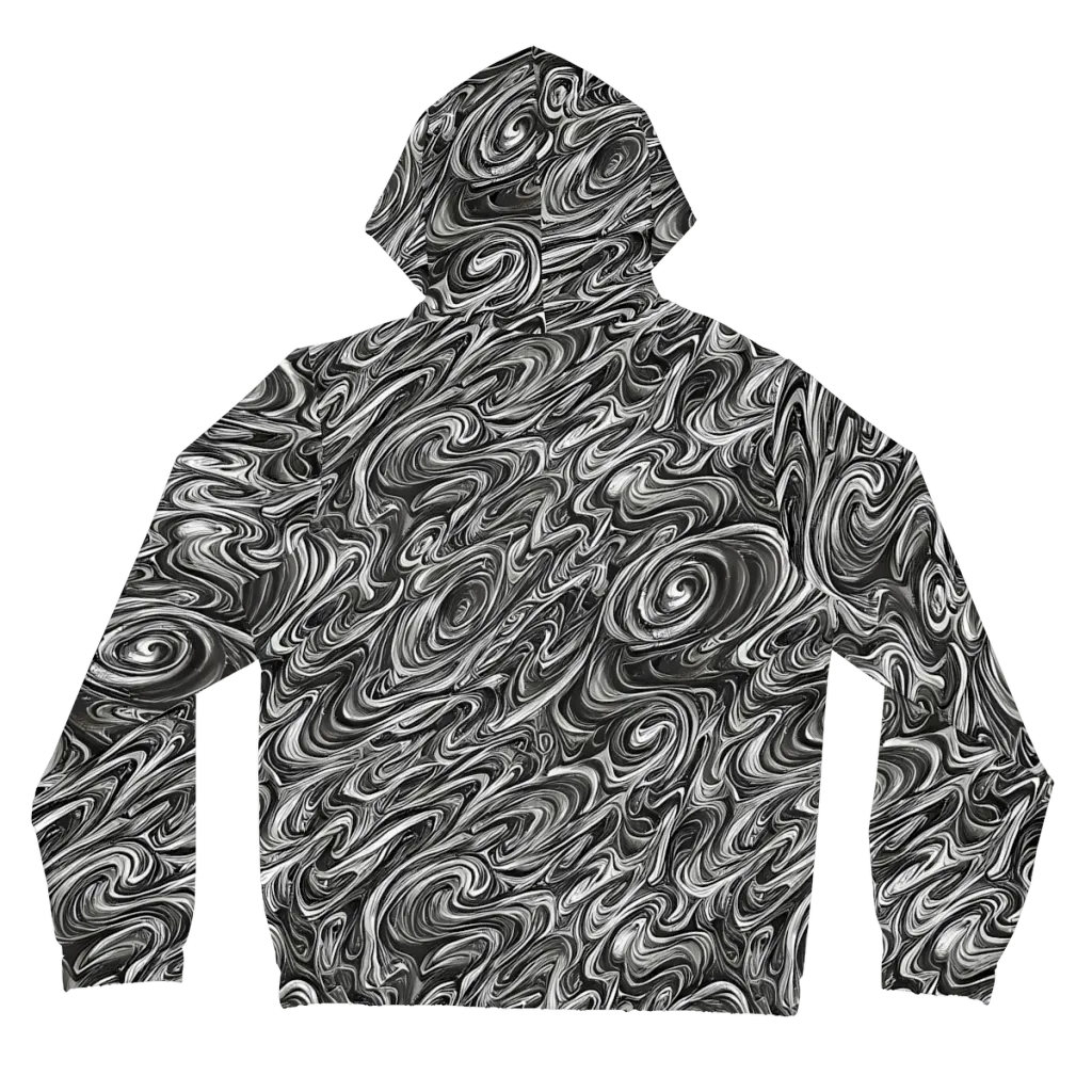 Noir Marble on Women's Full-Zip Hoodie — Back