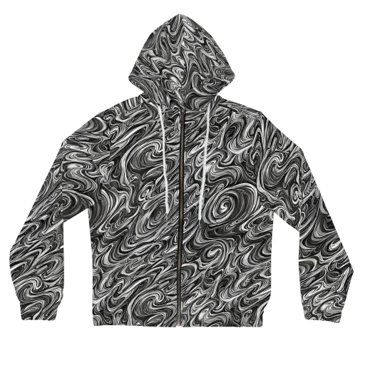 Noir Marble on a Women's Full-Zip Hoodie