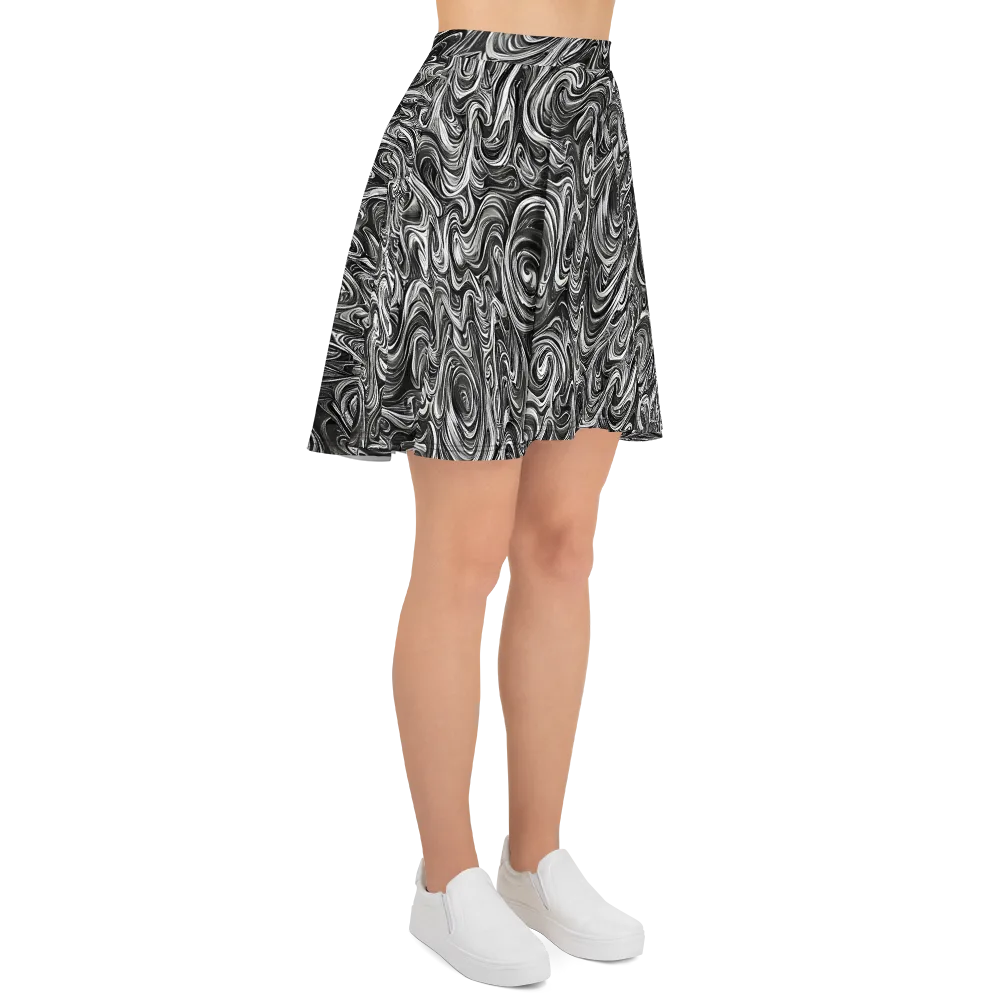 Noir Marble on Skater Skirt — Right
