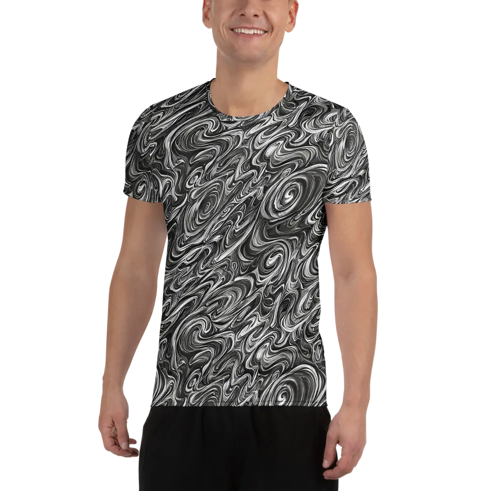 Noir Marble on Men's Athletic T-Shirt — Front