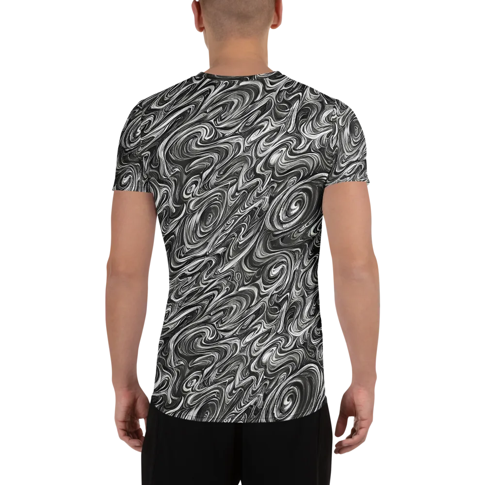 Noir Marble on Men's Athletic T-Shirt — Back