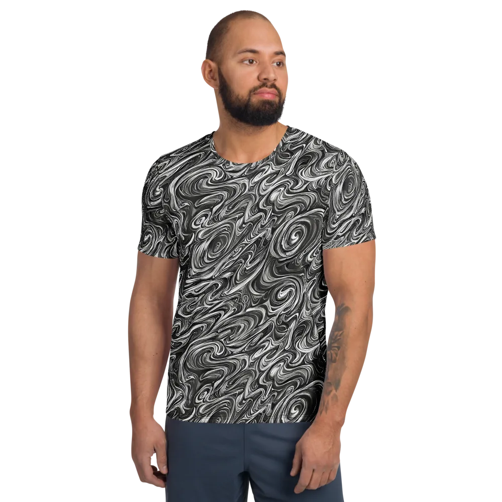 Noir Marble on Men's Athletic T-Shirt — Front