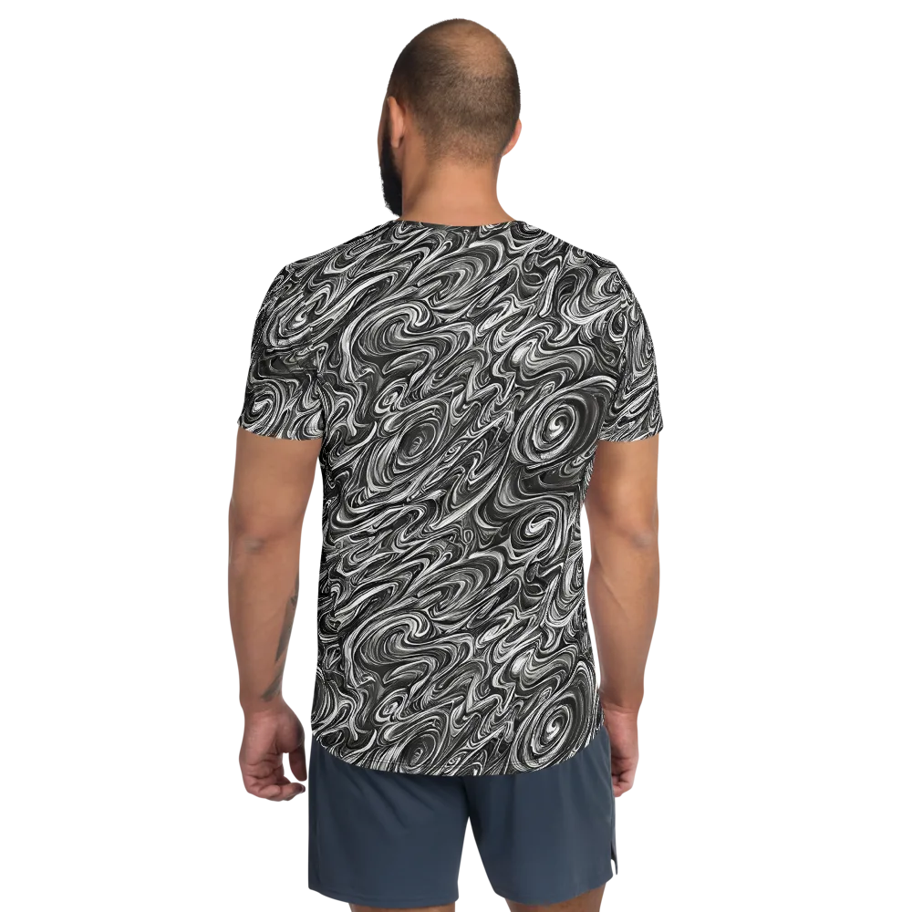 Noir Marble on Men's Athletic T-Shirt — Back