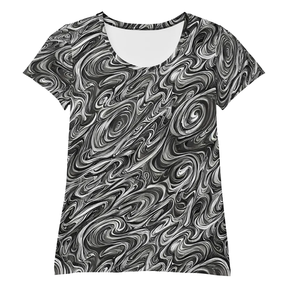 Noir Marble on Women's Athletic T-Shirt — Front