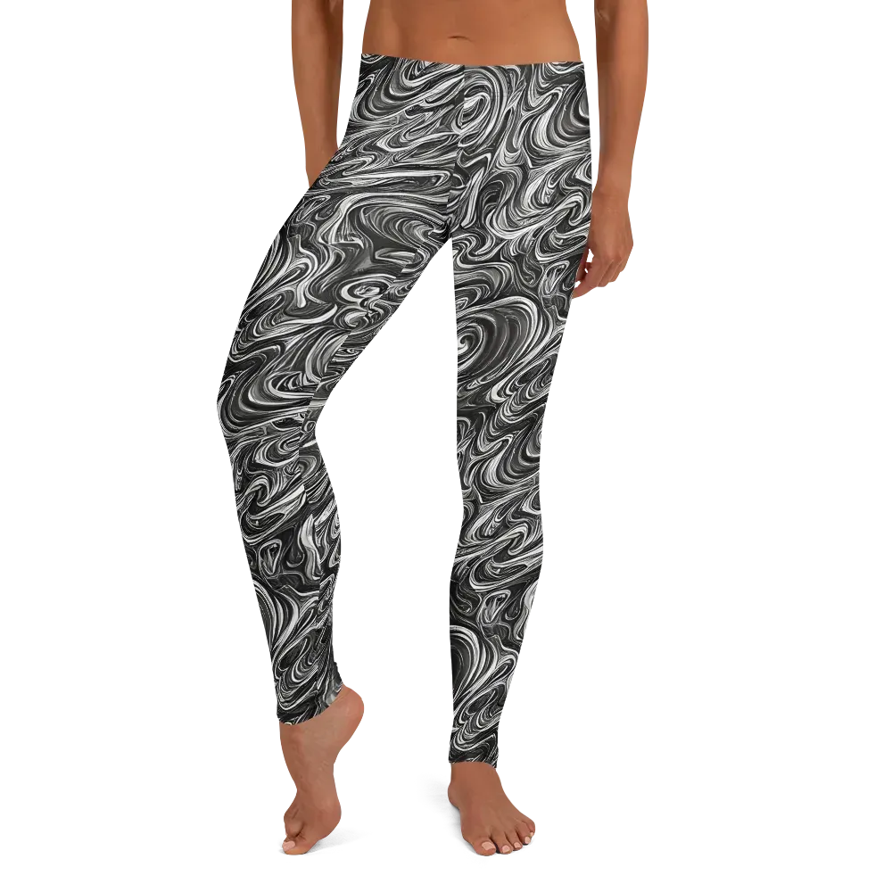 Noir Marble on Leggings — Front