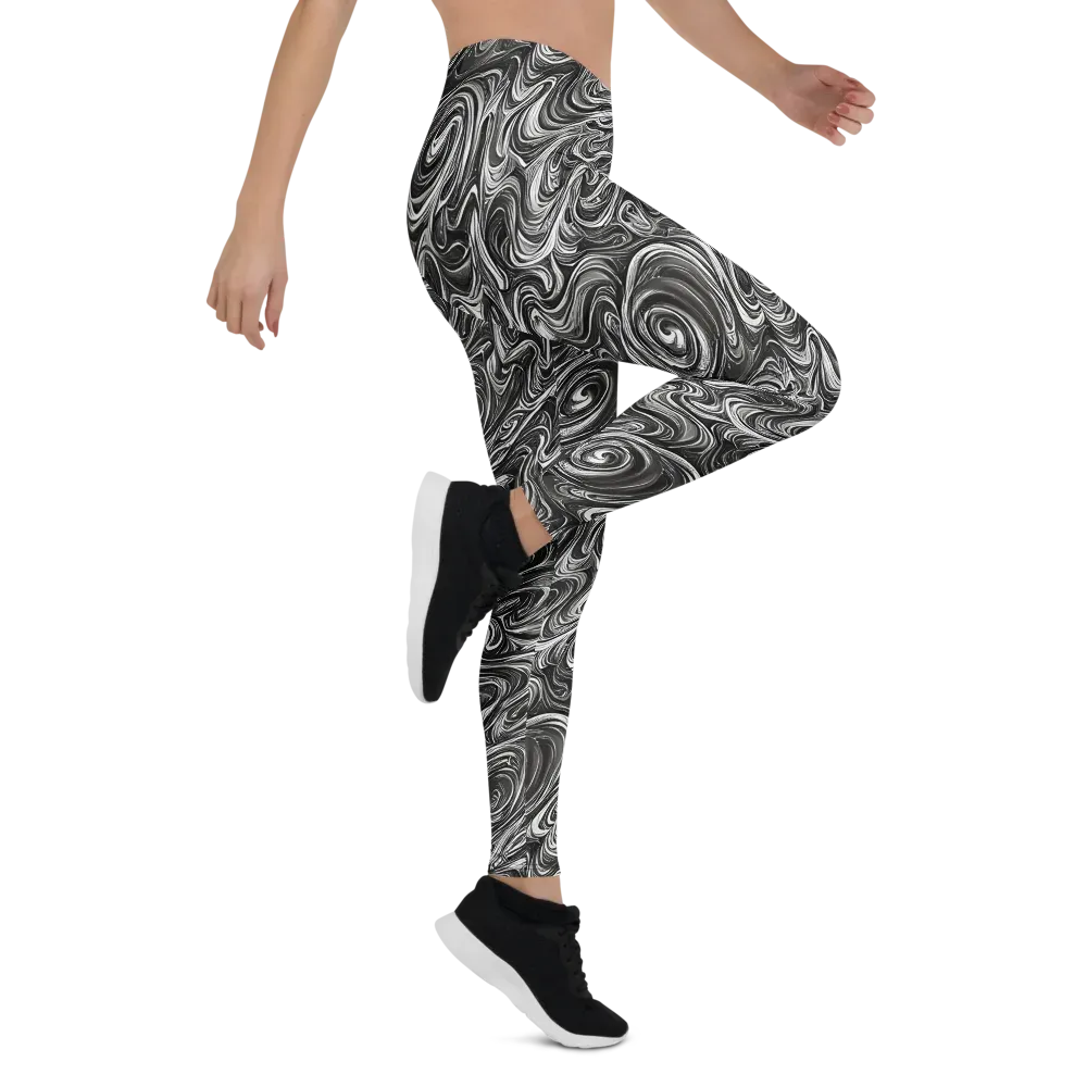 Noir Marble on Leggings — Right