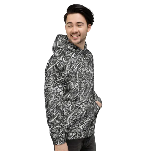 Noir Marble on a Hoodie