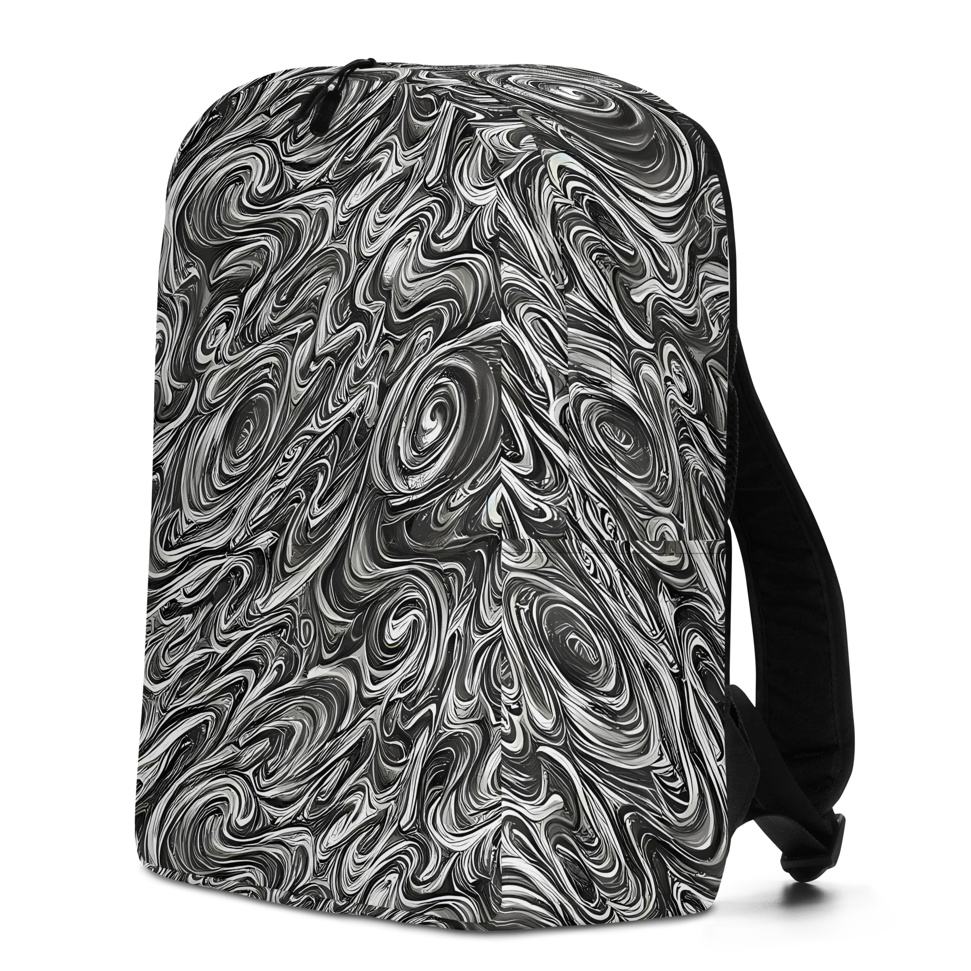 Noir Marble on Minimalist Backpack — Left