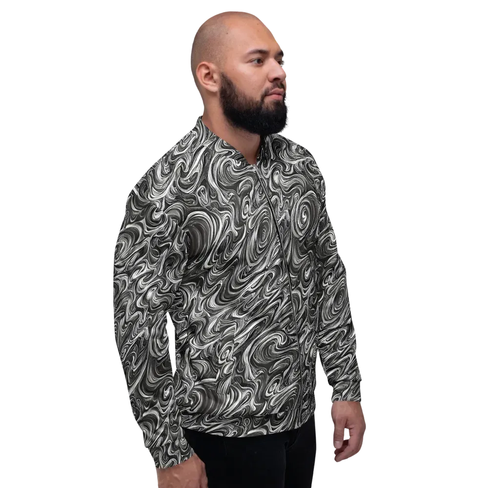 Noir Marble on Bomber Jacket — Right