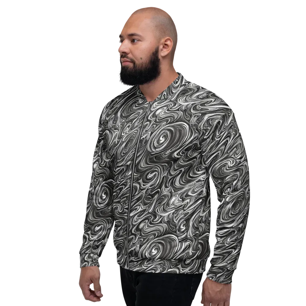 Noir Marble on Bomber Jacket — Left