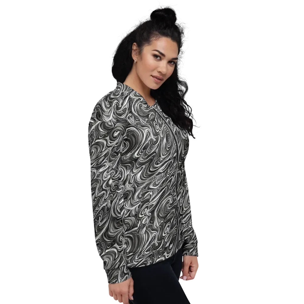 Noir Marble on Bomber Jacket — Right