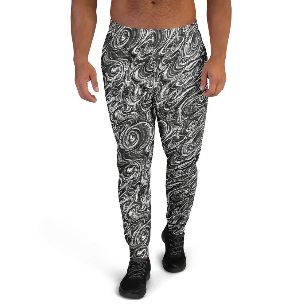 Noir Marble on Men's Joggers — Front