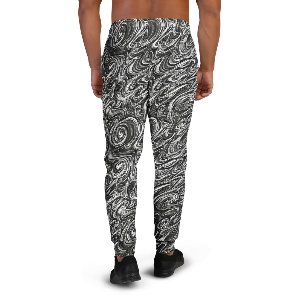 Noir Marble on Men's Joggers — Back