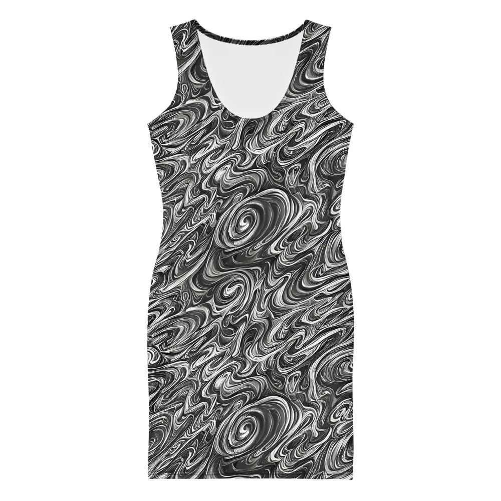 Noir Marble on Bodycon Dress — Front