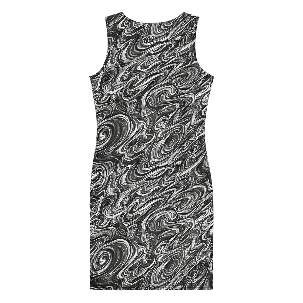 Noir Marble on Bodycon Dress — Back