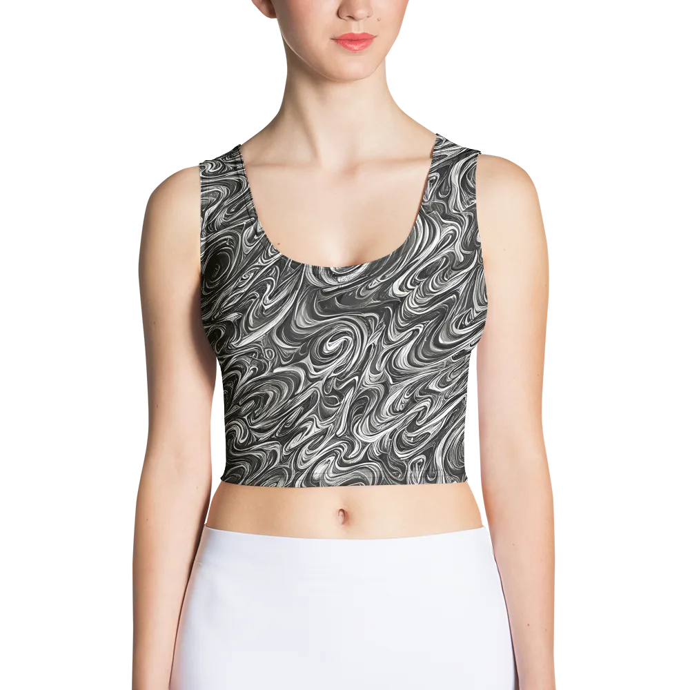 Noir Marble on Crop Top — Front