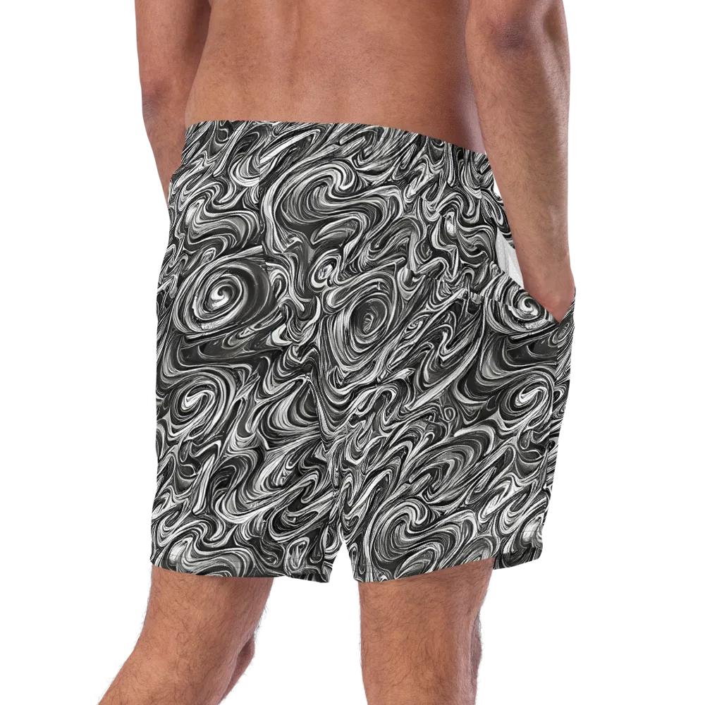 Noir Marble on Swim Trunks — Right Back