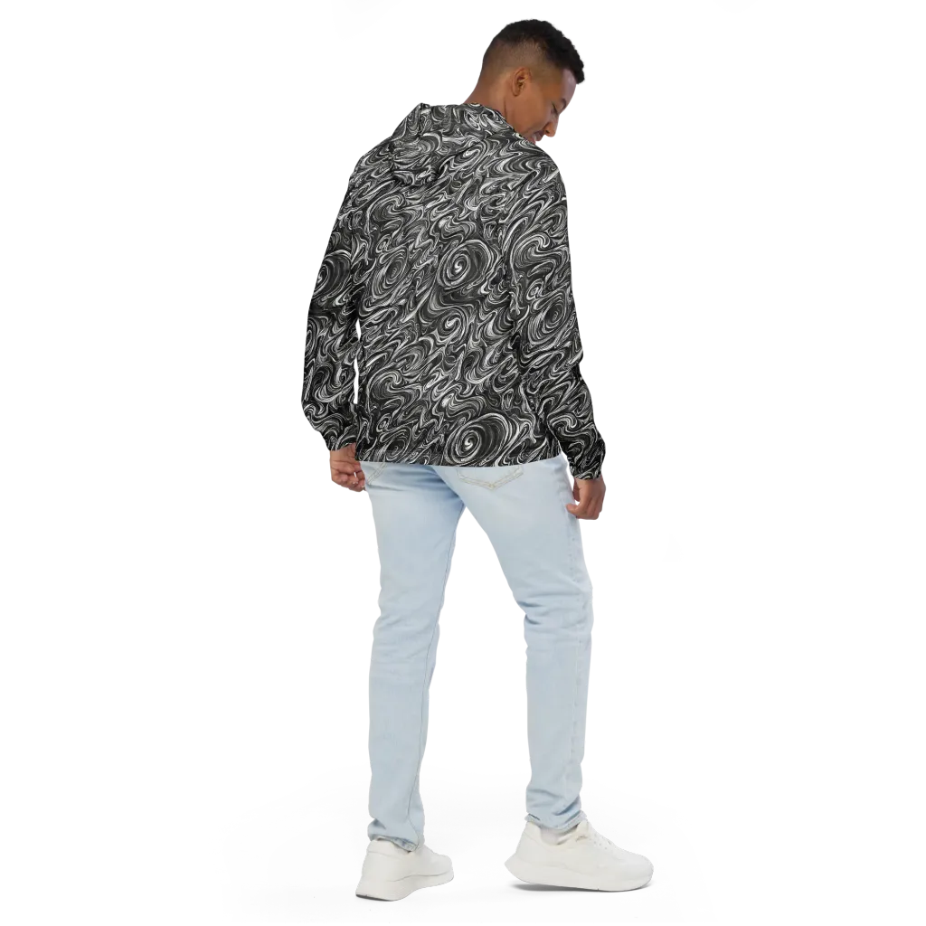 Noir Marble on Men's Windbreaker — Back